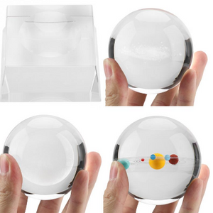 Transparent Solar System Crystal Ball Engraved Craft