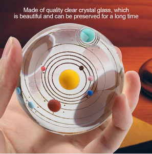 Transparent Solar System Crystal Ball Engraved Craft